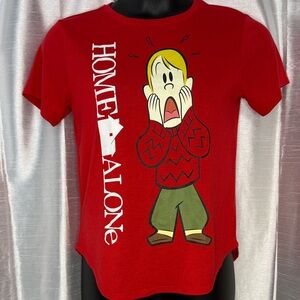 Home Alone T Shirt Kevin Scream Cartoon Nostalgia Movie Front Graphic Juniors L